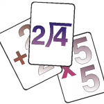 Maths cards showing basic maths operations