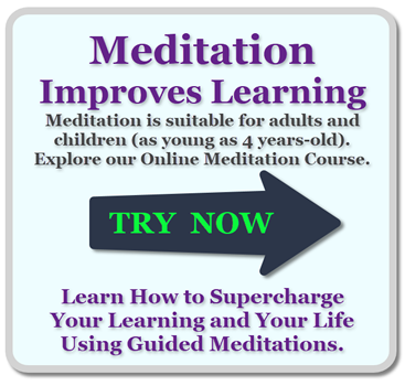 Ad Meditation Improves Learning join our Practical Guided Meditation Online Course by Chris Brooks, High Performance Learning